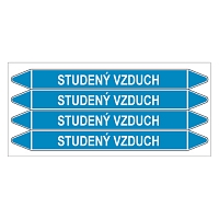 Značení potrubí, studený vzduch,4 ks, 250 × 26 mm